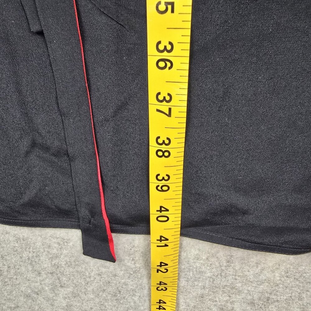 Cassis Vintage Colorblock Black Red & Blue Silk Midi Dress Size M Long Sleeve - Picture 9 of 9